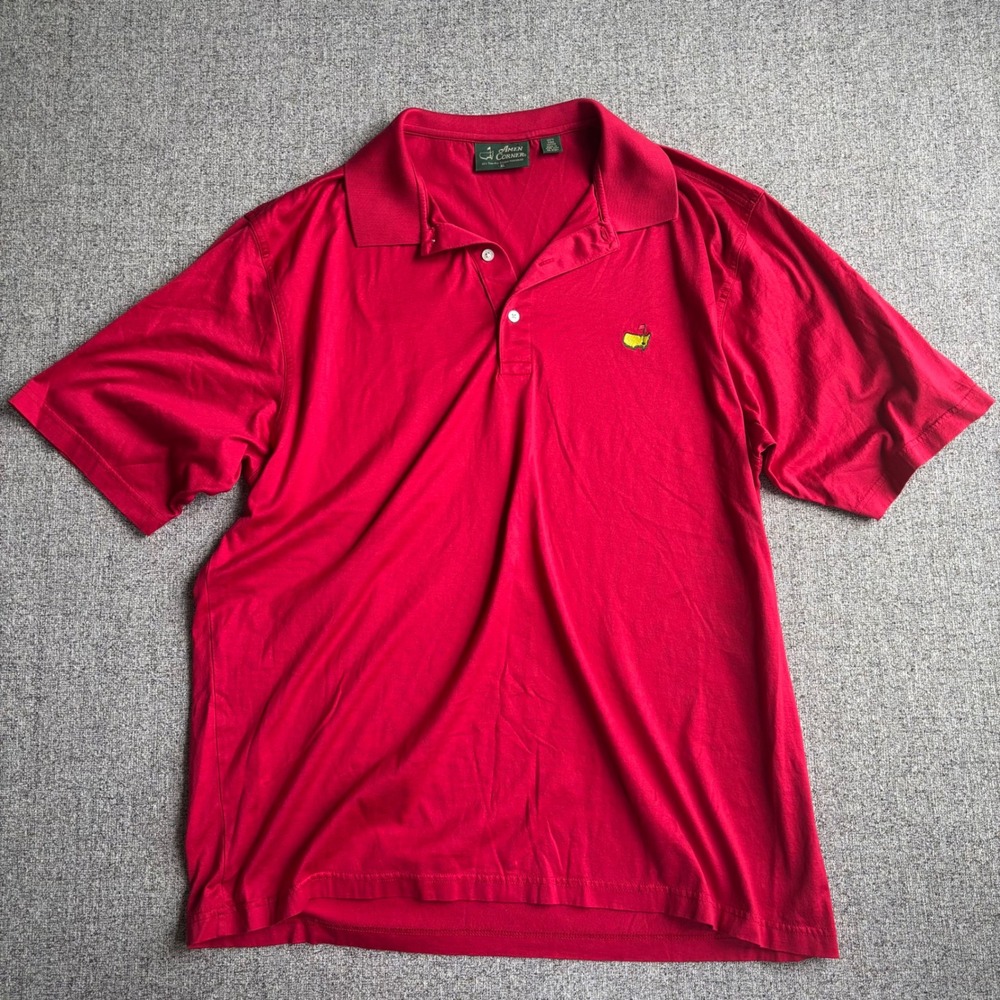 Masters Golf Amen Corner Polo Mens XL Red Shirt Pima Cotton Short Sleeve Solid